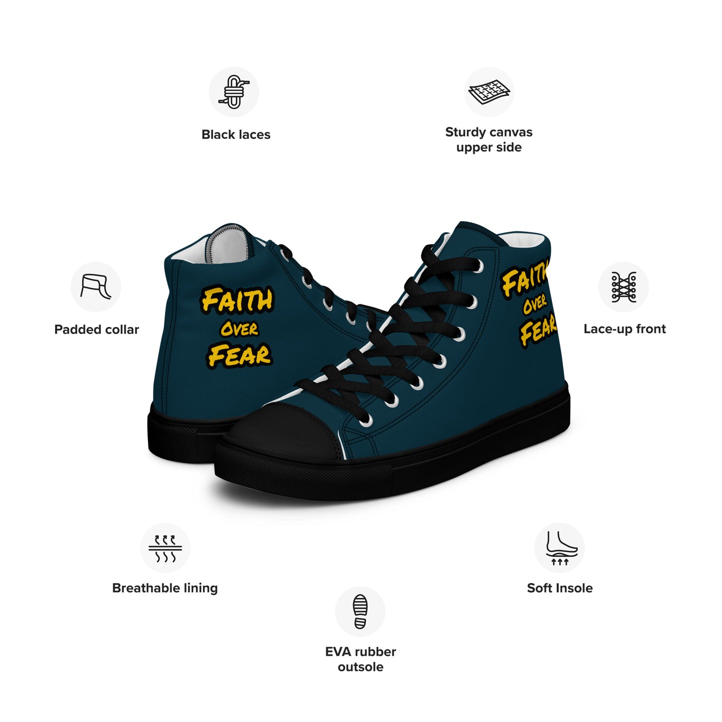 Men’s High Top Canvas Faith Shoes