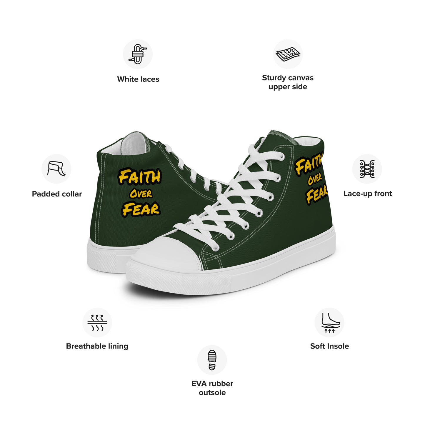 Men’s High Top Canvas Faith Shoes