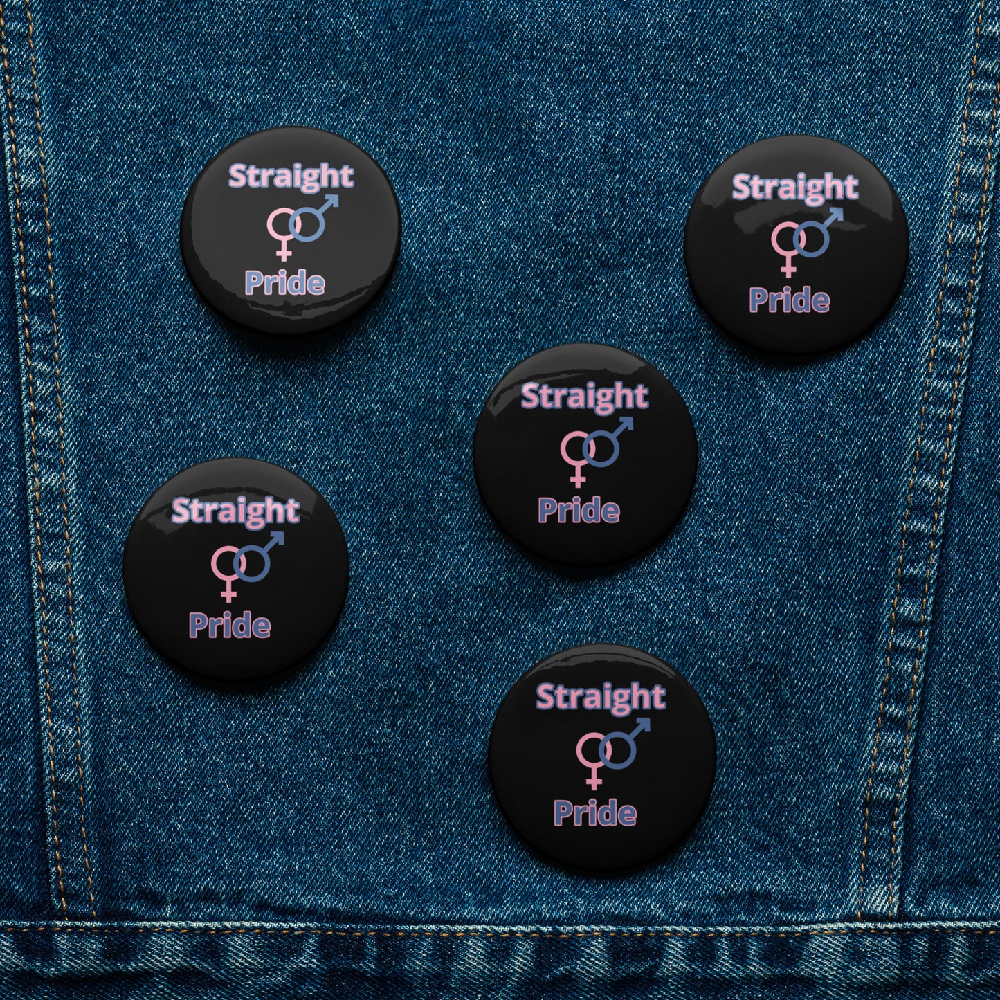 Straight Pride Buttons 5pk