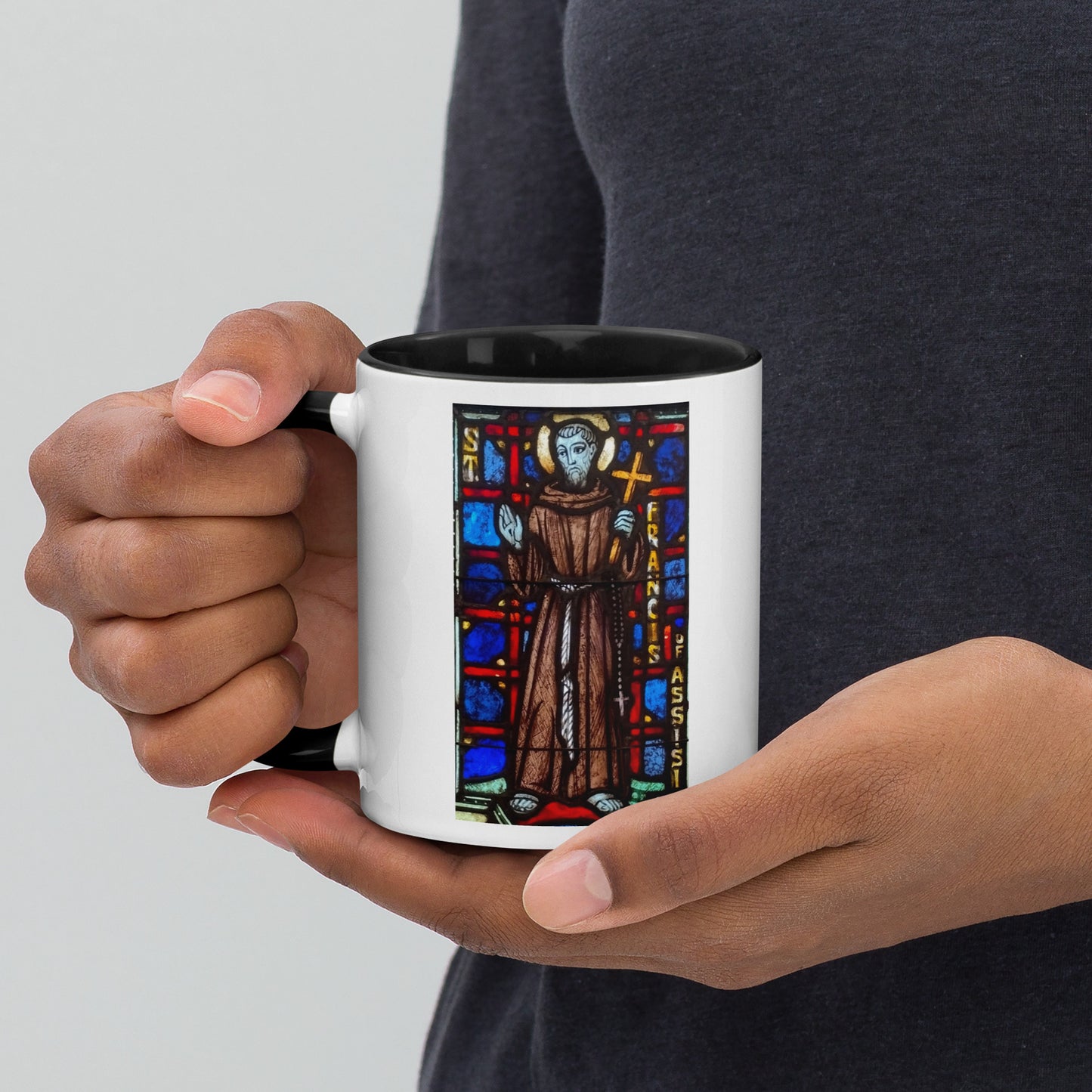 St Francis of Assisi Mug with Color Inside