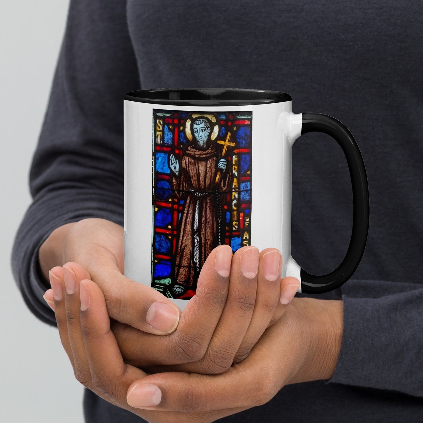 St Francis of Assisi Mug with Color Inside