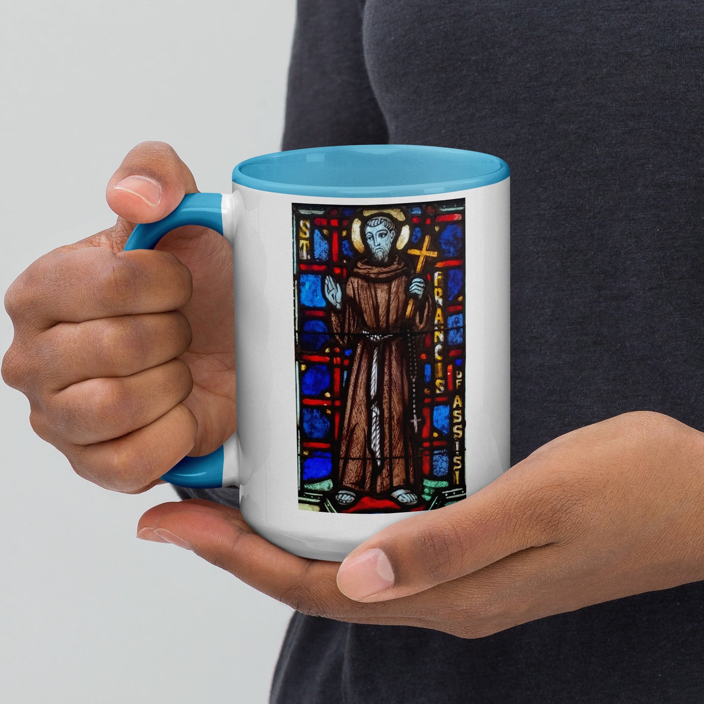 St Francis of Assisi Mug with Color Inside