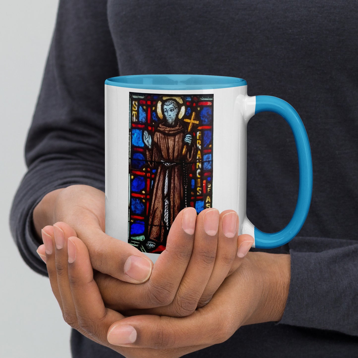 St Francis of Assisi Mug with Color Inside