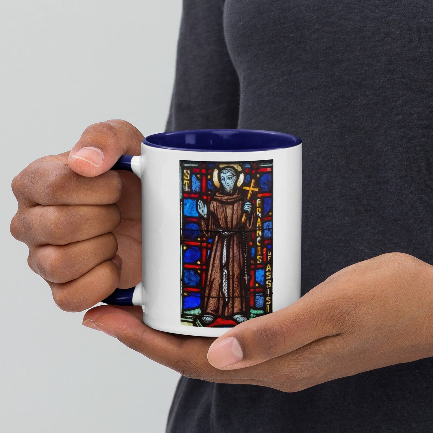 St Francis of Assisi Mug with Color Inside