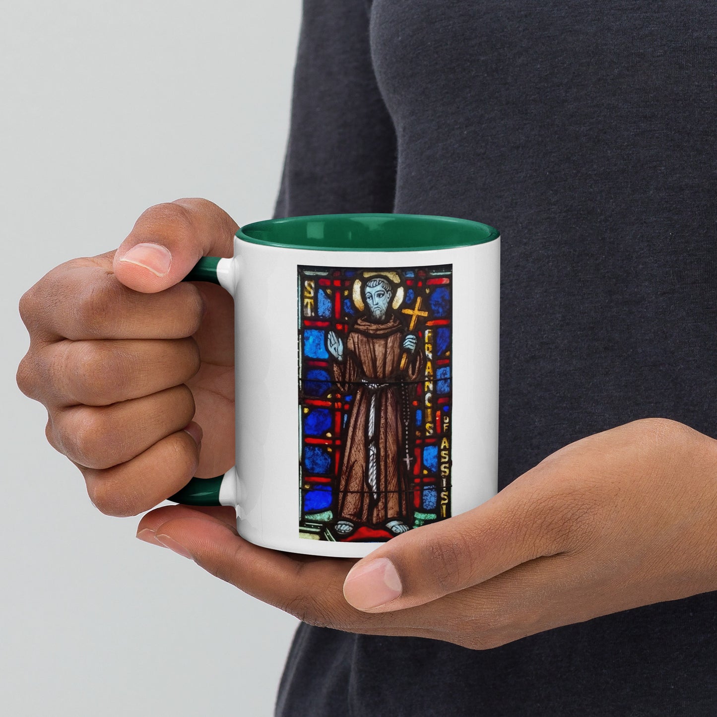 St Francis of Assisi Mug with Color Inside