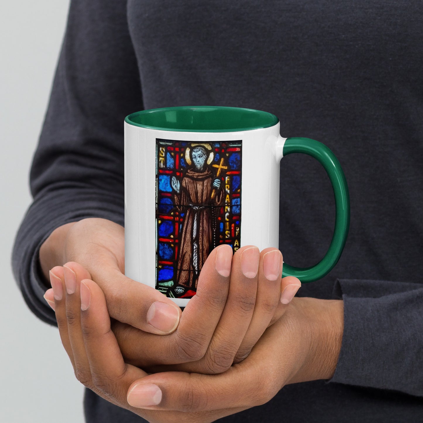 St Francis of Assisi Mug with Color Inside