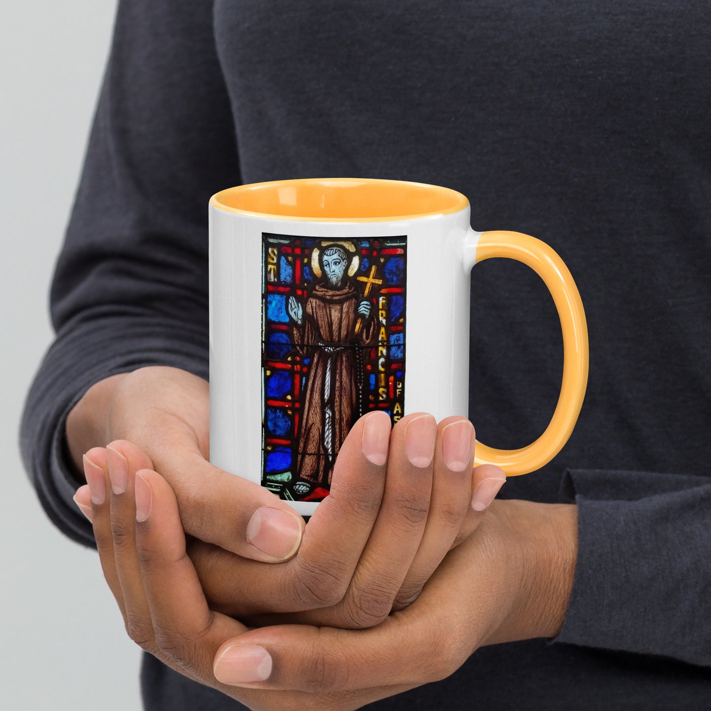 St Francis of Assisi Mug with Color Inside