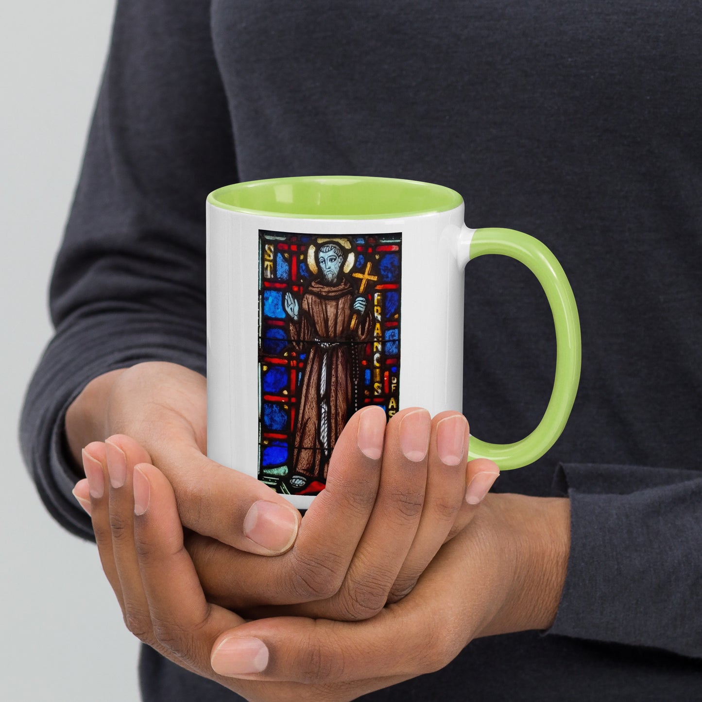 St Francis of Assisi Mug with Color Inside