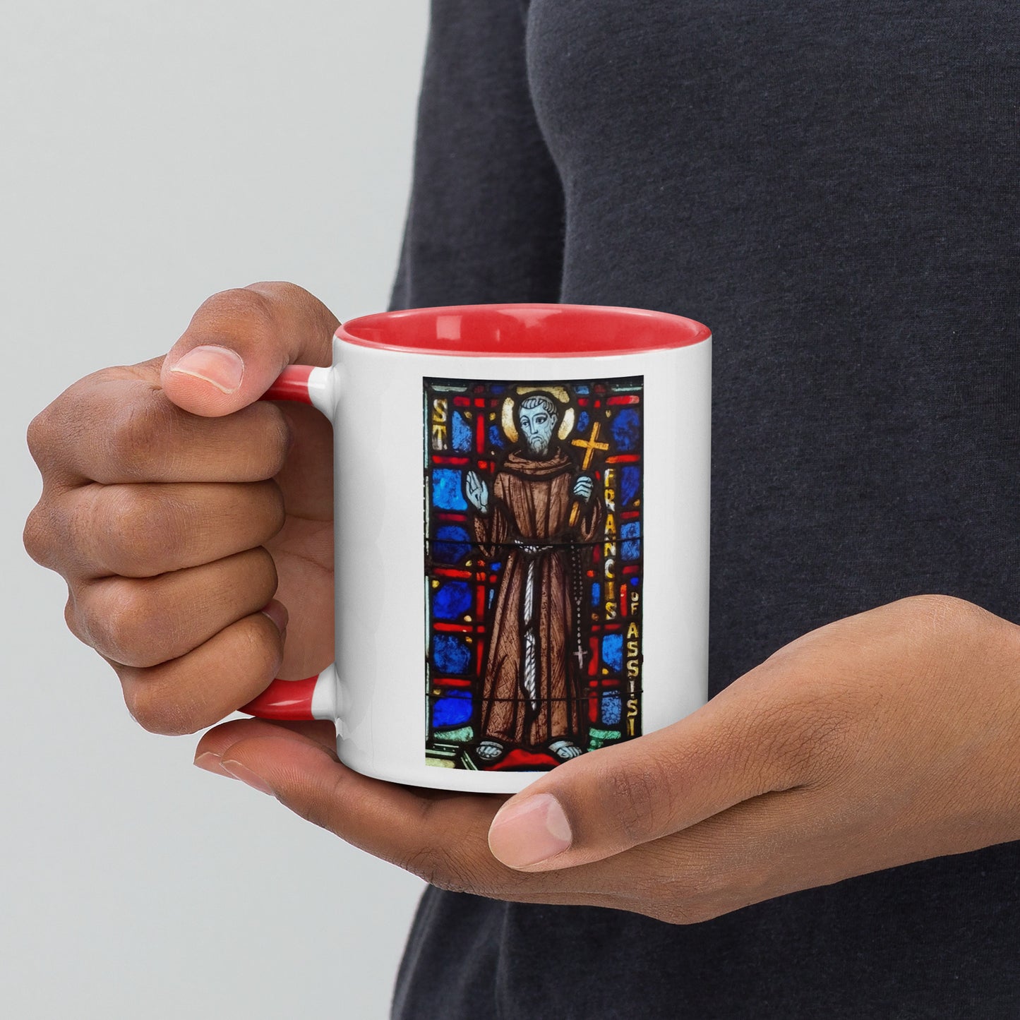 St Francis of Assisi Mug with Color Inside