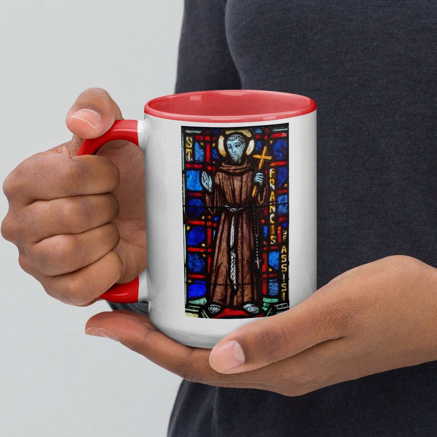 St Francis of Assisi Mug with Color Inside