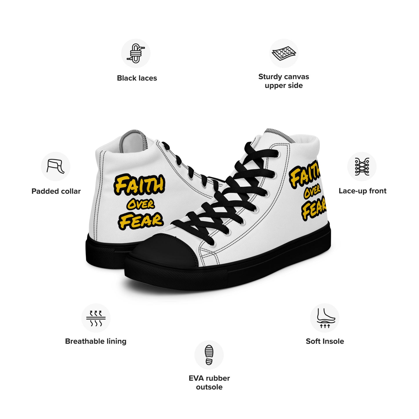 Women’s High Top Canvas Faith Shoes