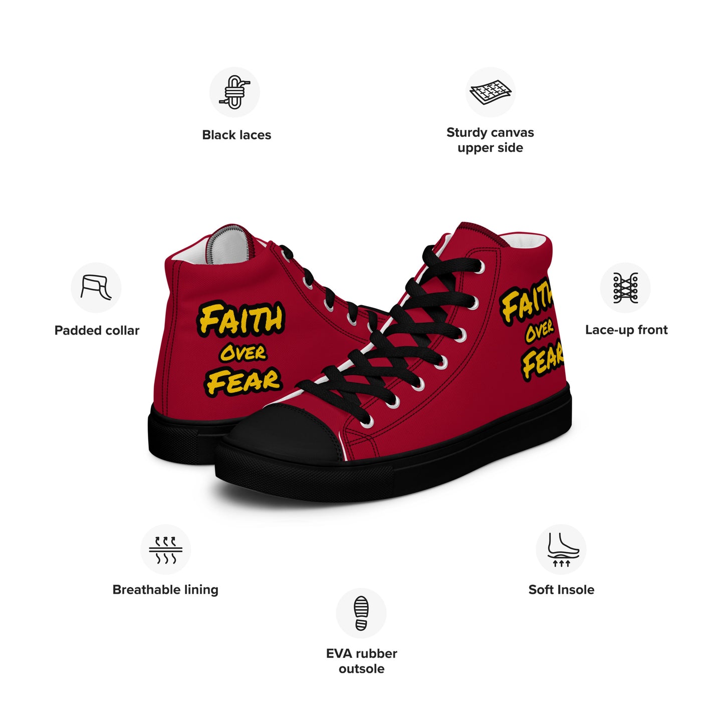 Women’s High Top Canvas Faith Shoes