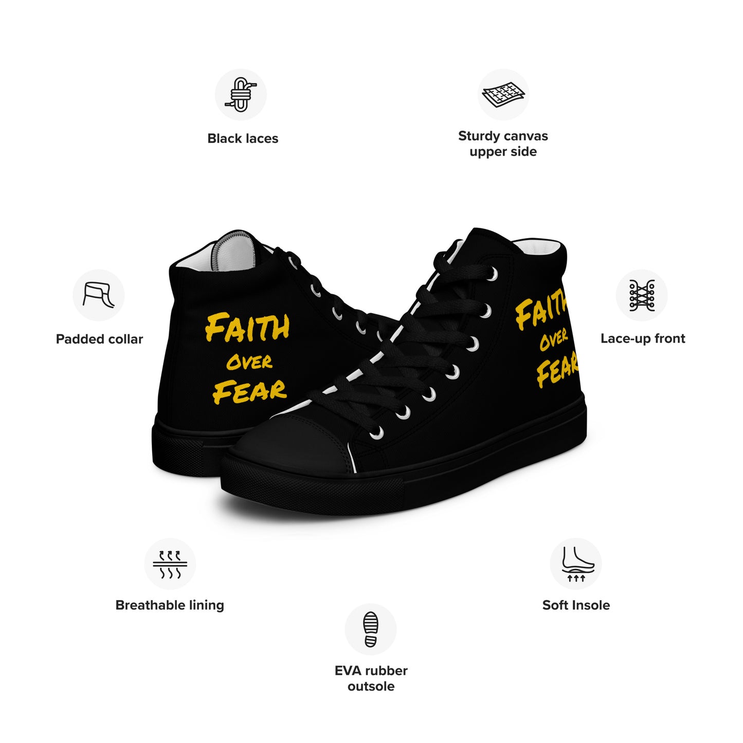 Women’s High Top Canvas Faith Shoes