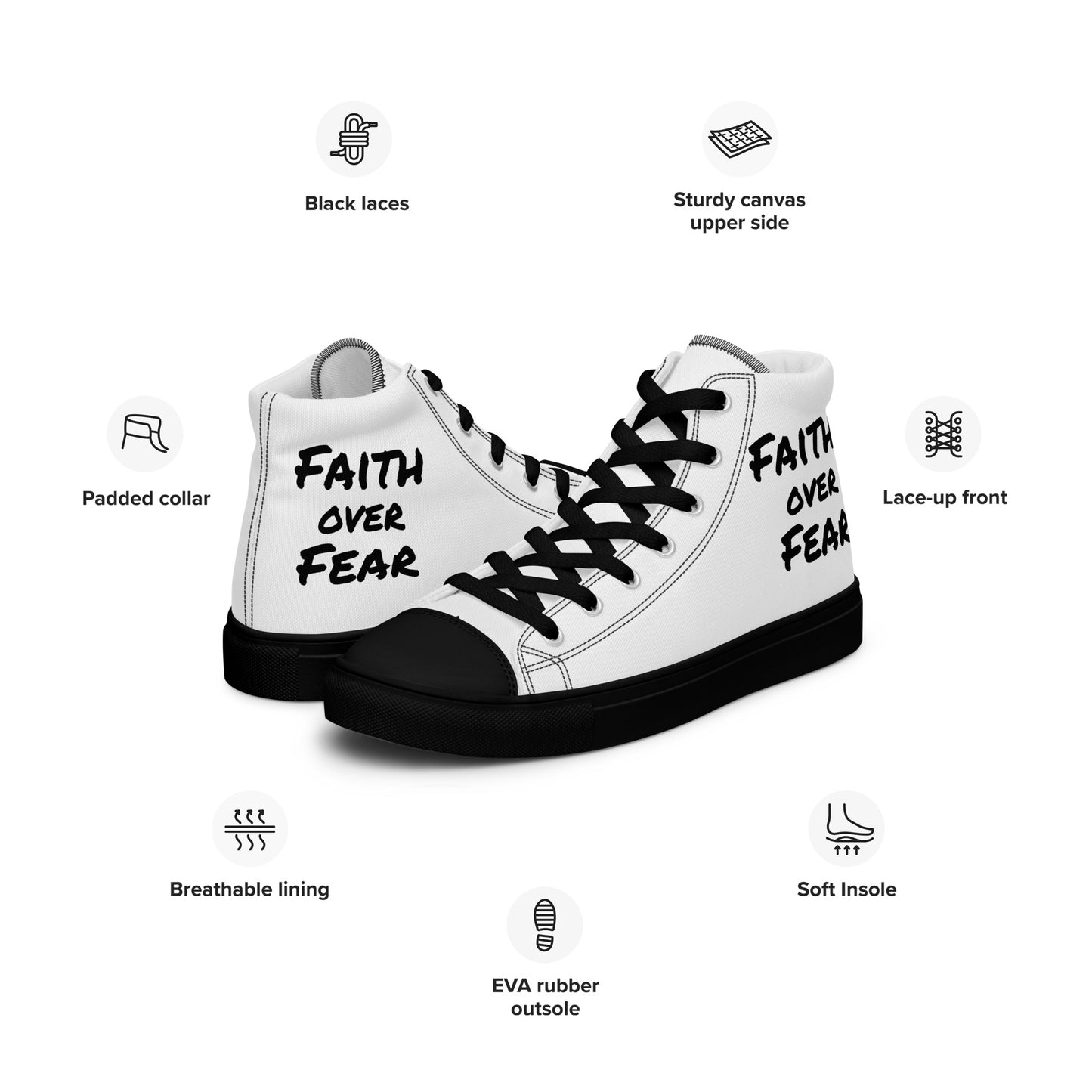 Women’s High Top Canvas Faith Shoes