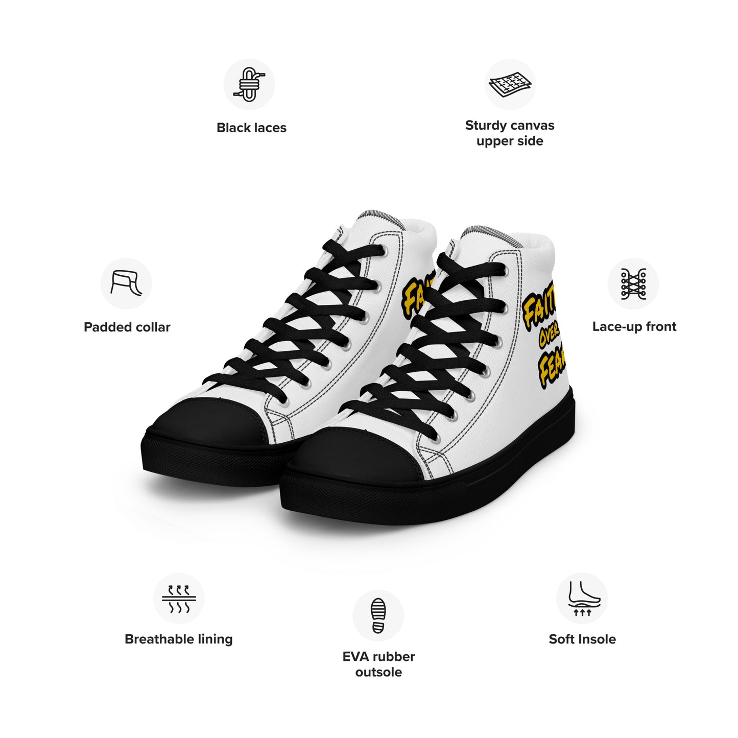 Women’s High Top Canvas Faith Shoes