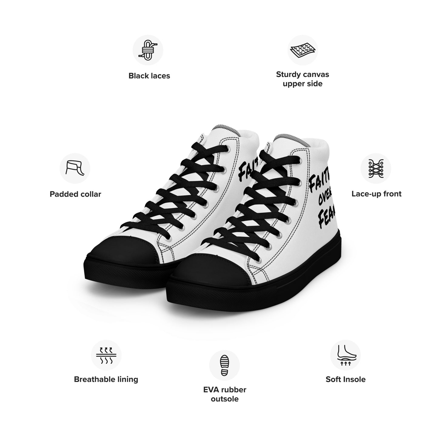Women’s High Top Canvas Faith Shoes