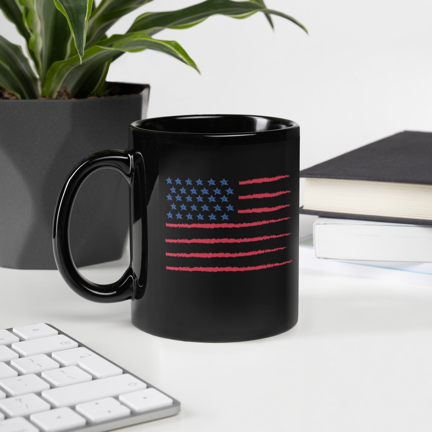 Patriotic Black Glossy Mug