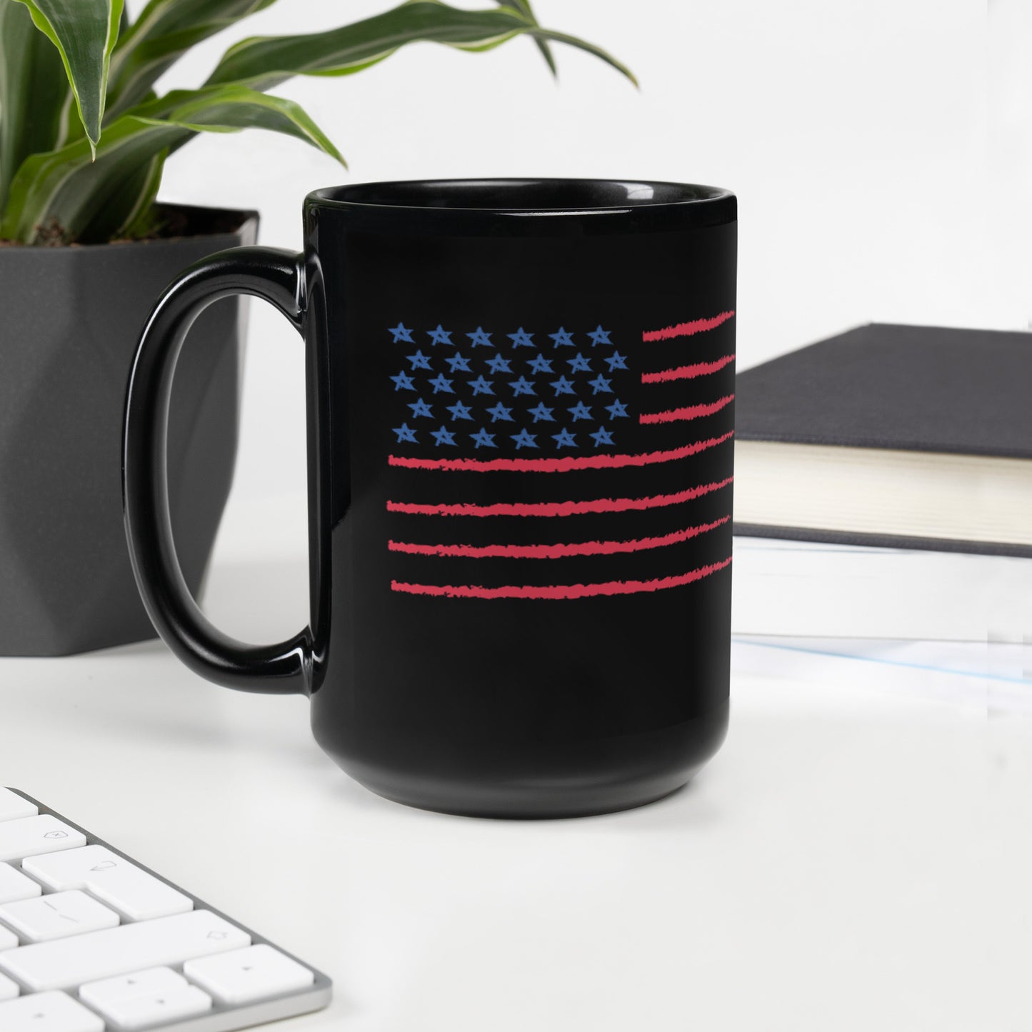 Patriotic Black Glossy Mug