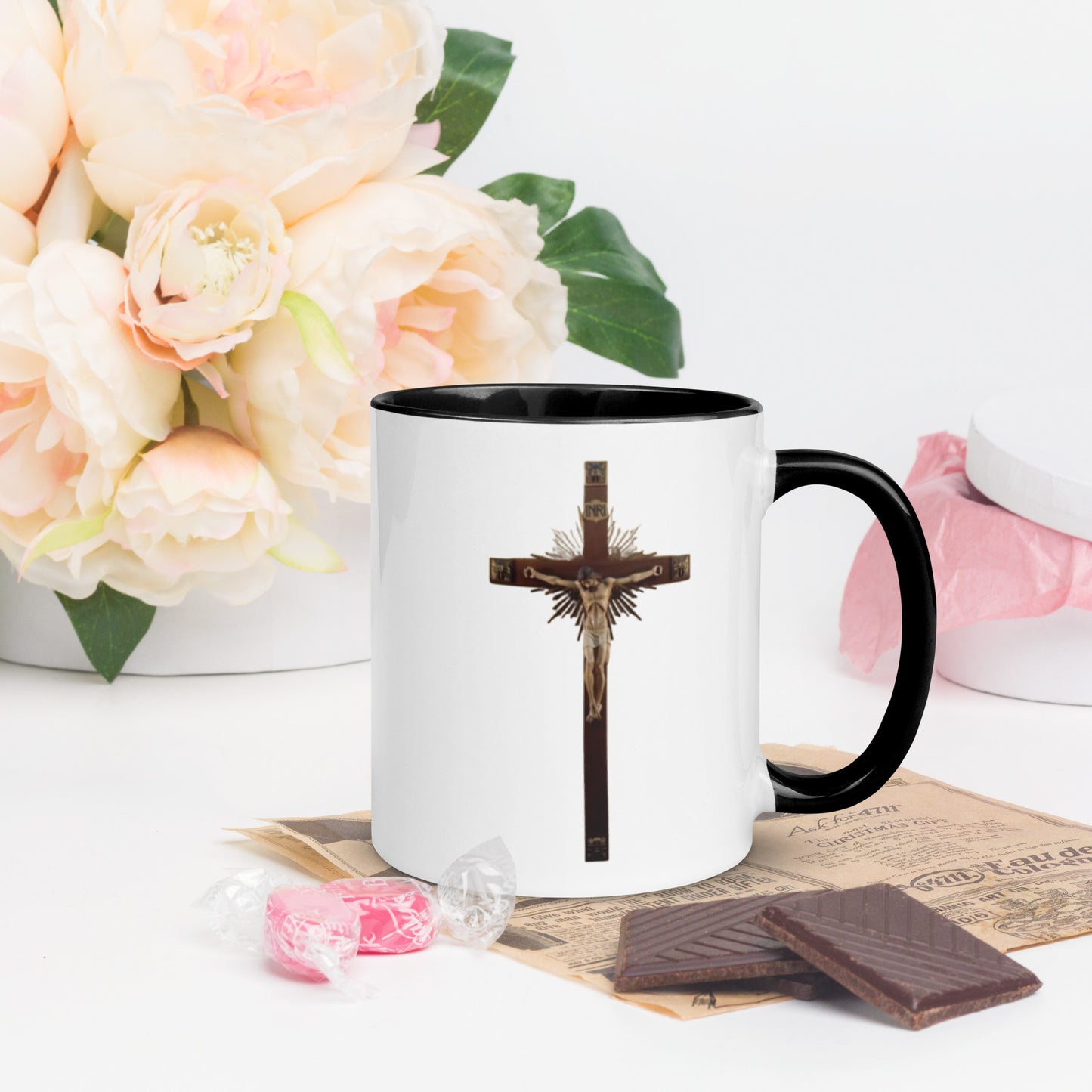 Crucifix Mug with Color Inside